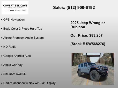 New 2025 Jeep Wrangler Unlimited Rubicon w/ Safety Group AWD/4WD image 24