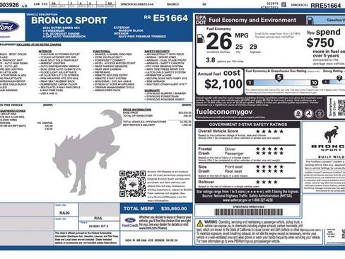 Certified 2024 Ford Bronco Sport Outer Banks AWD/4WD image 39