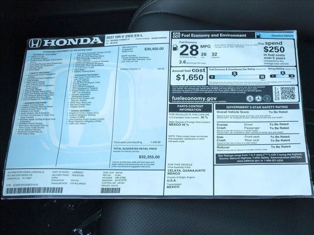 New 2027 Honda HR-V EX-L image 17