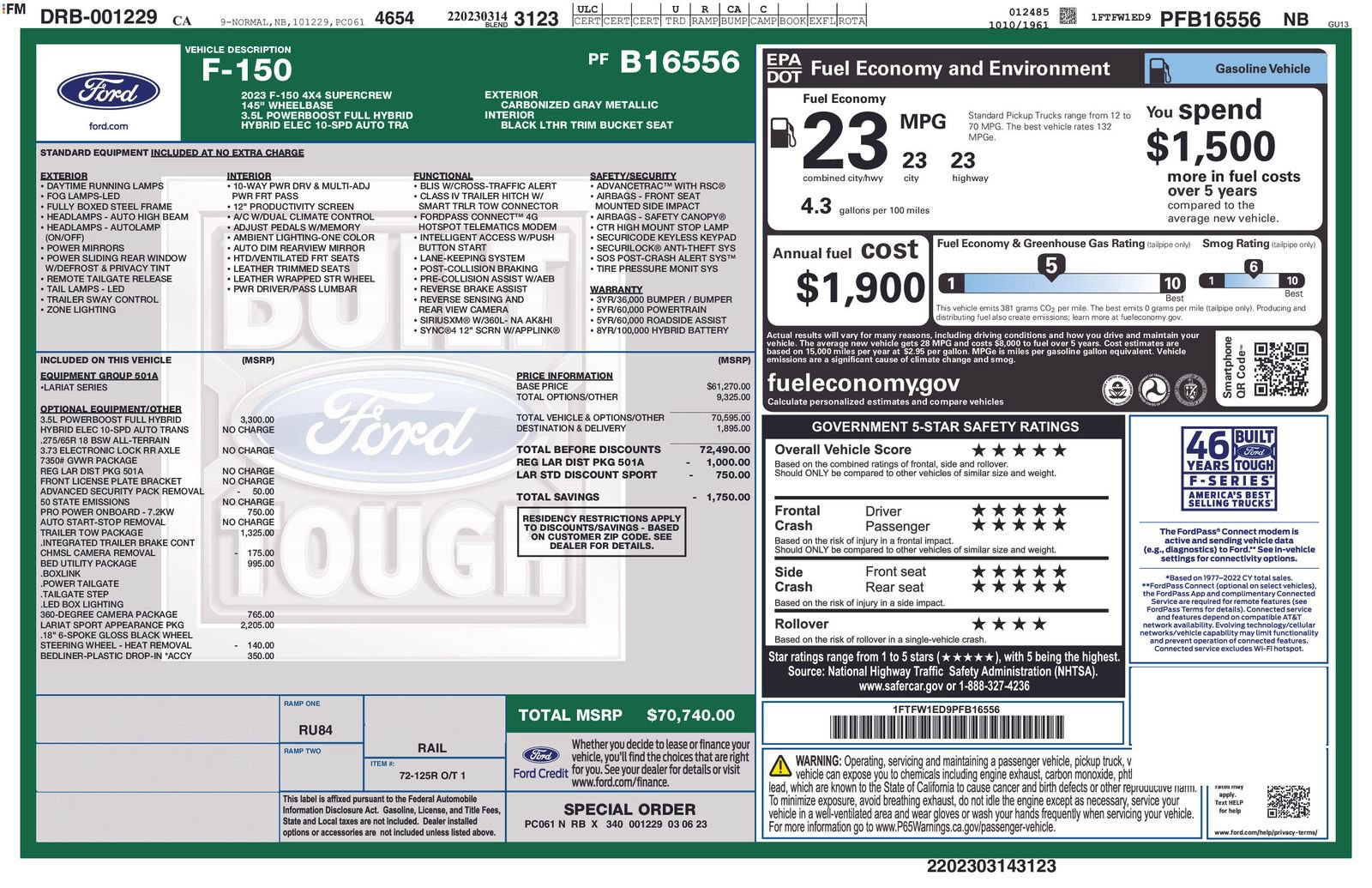 Certified 2023 Ford F150 Lariat AWD/4WD image 5