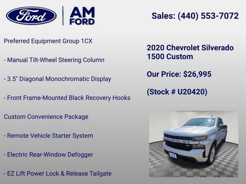 Used 2020 Chevrolet Silverado 1500 Custom w/ Custom Value Package AWD/4WD image 18