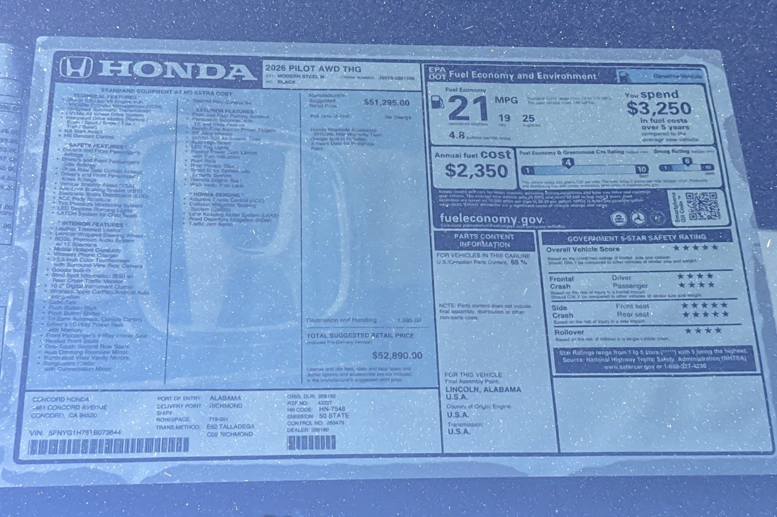 New 2026 Honda Pilot Touring image 36