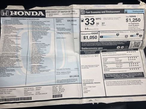 Used 2022 Honda Civic Sport Touring image 3