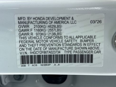 New 2026 Honda Accord Touring image 38