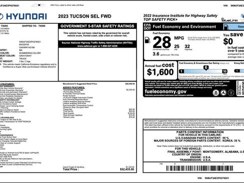 Certified 2023 Hyundai Tucson SEL w/ Convenience Package image 3