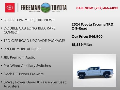 Certified 2024 Toyota Tacoma TRD Off-Road w/ TRD Off Road Upgrade Package AWD/4WD image 11