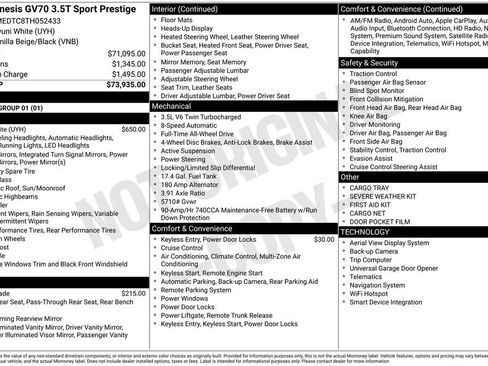 New 2026 Genesis GV70 3.5T Sport Prestige AWD/4WD image 2