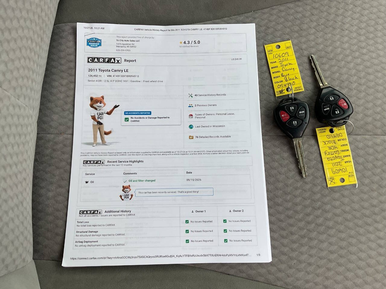 Used 2011 Toyota Camry LE FWD image 37