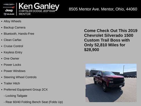 Used 2019 Chevrolet Silverado 1500 Custom Trail Boss w/ Custom Convenience Package image 5
