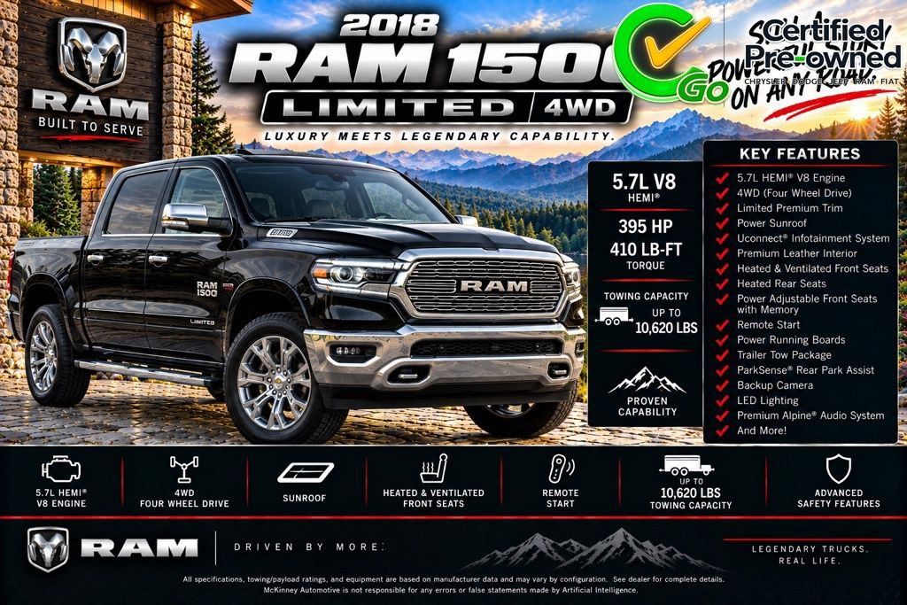 Certified 2018 RAM 1500 Limited AWD/4WD image 2