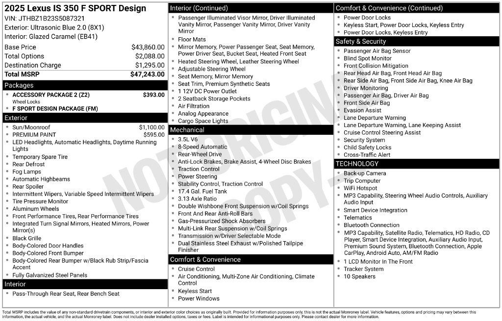 Used 2025 Lexus IS 350 F Sport w/ Accessory Package 2 RWD image 27