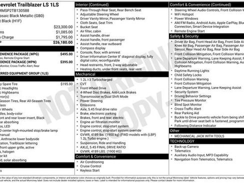 New 2026 Chevrolet TrailBlazer LS w/ LS Convenience Package FWD image 2