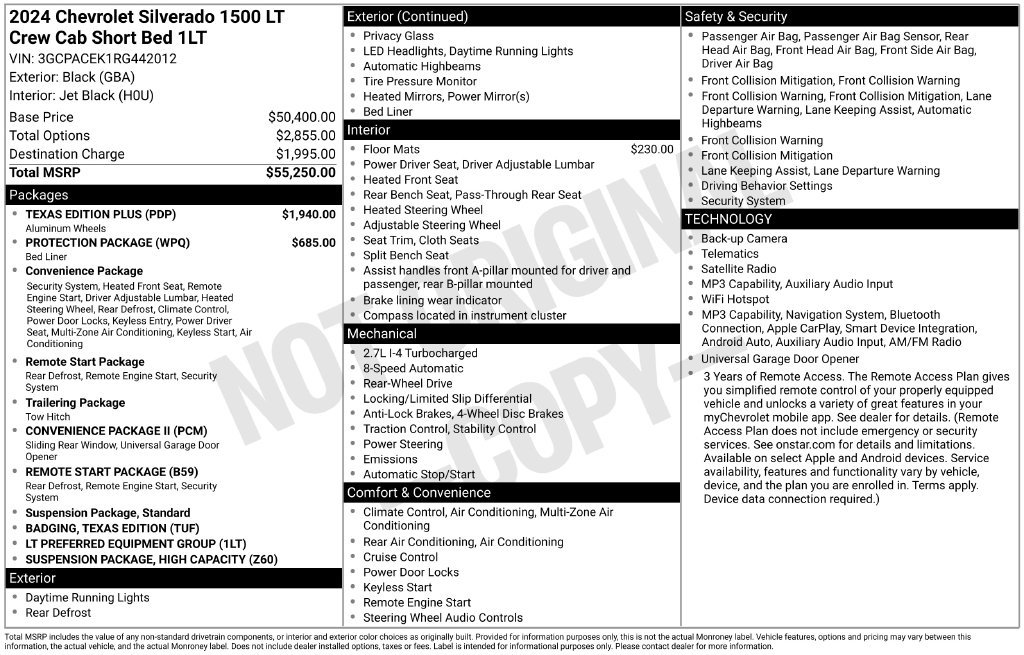 Used 2024 Chevrolet Silverado 1500 LT w/ Texas Edition Plus RWD image 43
