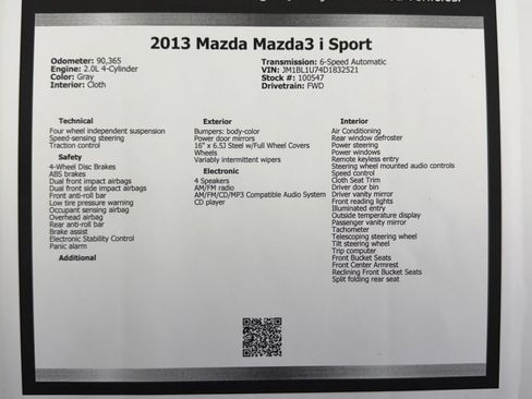Used 2013 MAZDA MAZDA3 i Sport FWD image 49