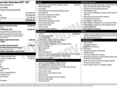 New 2026 Chevrolet Suburban RST w/ RST Capability Package AWD/4WD image 1