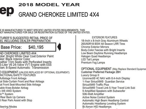 Used 2018 Jeep Grand Cherokee Limited w/ Luxury Group II image 18