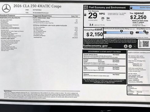 New 2026 Mercedes-Benz CLA 250 4MATIC image 19