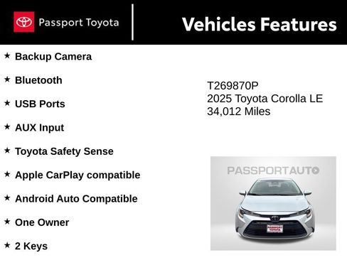 Used 2025 Toyota Corolla LE FWD image 10