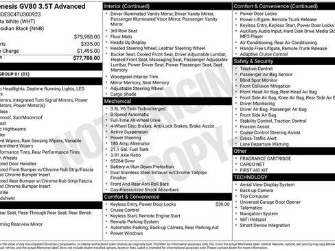 New 2026 Genesis GV80 3.5T Advanced image 4
