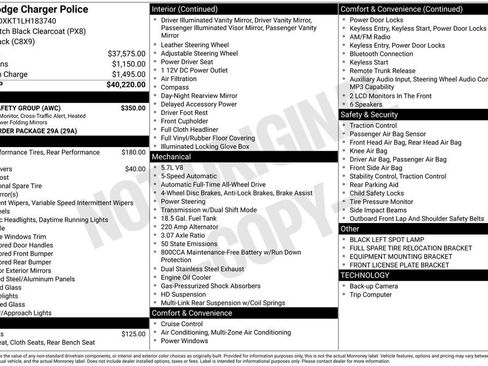 Used 2020 Dodge Charger Police w/ Fleet Safety Group AWD/4WD image 6