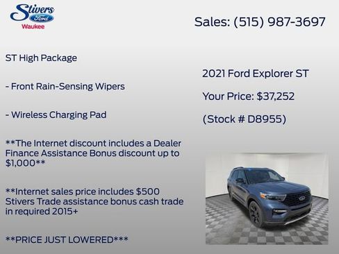 Used 2021 Ford Explorer ST w/ Equipment Group 401A image 26