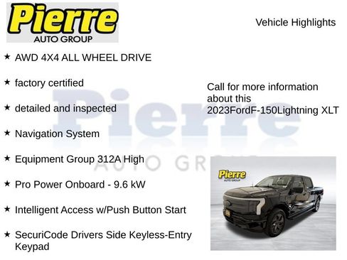 Certified 2023 Ford F150 Lightning XLT w/ Equipment Group 312A High AWD/4WD image 7