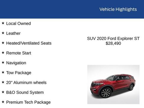 Used 2020 Ford Explorer ST w/ Premium Technology Package AWD/4WD image 2
