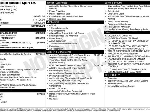 Used 2023 Cadillac Escalade Sport w/ LPO, ONYX Package image 9