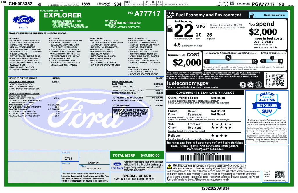 Used 2023 Ford Explorer XLT w/ Equipment Group 202A AWD/4WD image 56