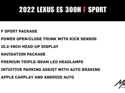 Used 2022 Lexus ES 300h F Sport w/ Accessory Package 2 FWD image 2