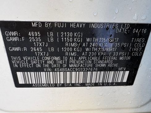 Used 2016 Subaru Outback 2.5i Premium w/ Protection Package #1 image 14