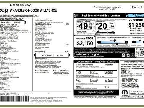 Used 2025 Jeep Wrangler Unlimited Sport S 4xe image 5