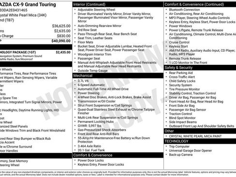 Used 2014 MAZDA CX-9 Grand Touring w/ GT Technology Package image 5