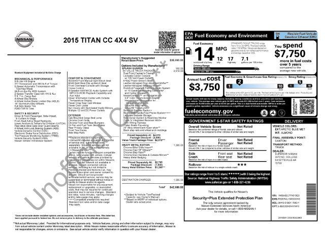 Used 2015 Nissan Titan SV w/ SV Value Truck Package AWD/4WD image 16