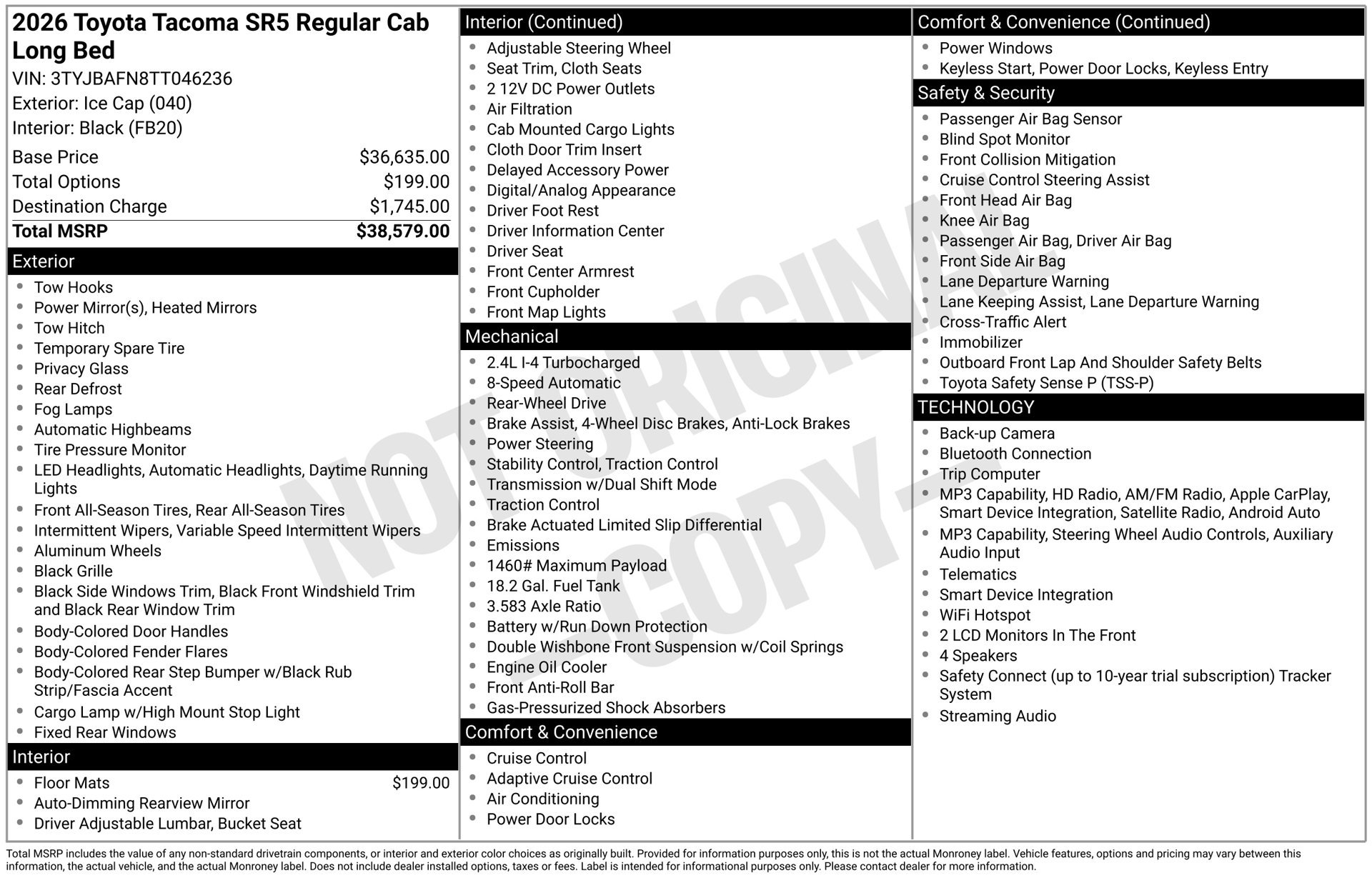 New 2026 Toyota Tacoma SR5 RWD image 15