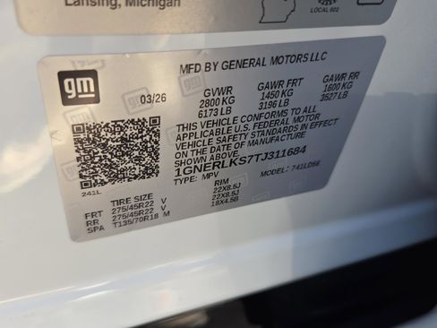 New 2026 Chevrolet Traverse RS w/ LPO, Floor Liner Package FWD image 17