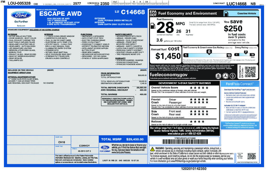 Used 2020 Ford Escape SE AWD/4WD image 38
