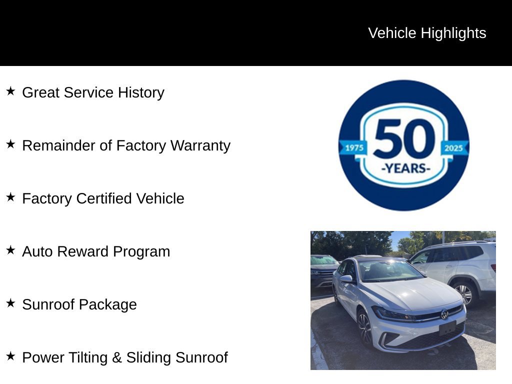 Used 2025 Volkswagen Jetta SE w/ Sunroof Package FWD image 5