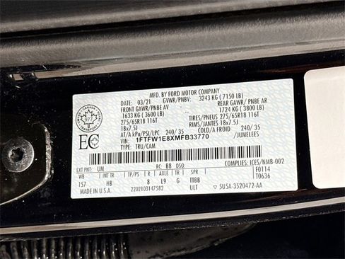 Used 2021 Ford F150 Lariat w/ Equipment Group 502A High image 34