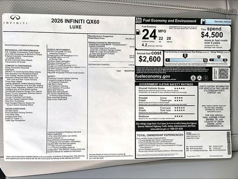 New 2026 INFINITI QX60 Luxe w/ Cargo Package image 27