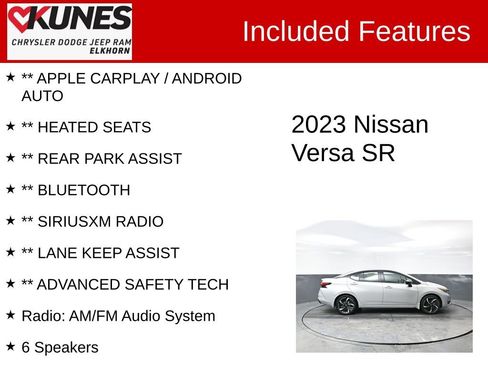 Used 2023 Nissan Versa SR w/ Trunk Package image 2