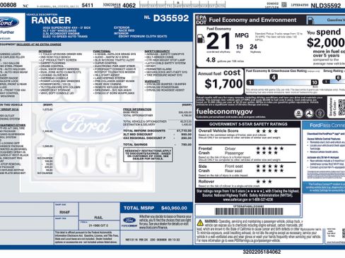 Used 2022 Ford Ranger XLT w/ Equipment Group 301A Mid image 25