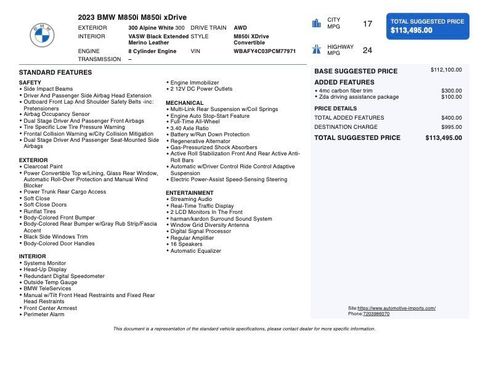 Used 2023 BMW M850i xDrive Convertible w/ Driving Assistance Package image 2