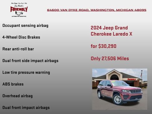 Used 2024 Jeep Grand Cherokee Laredo X w/ Luxury Tech Group I AWD/4WD image 25