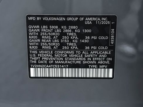 New 2026 Volkswagen Atlas SE image 48