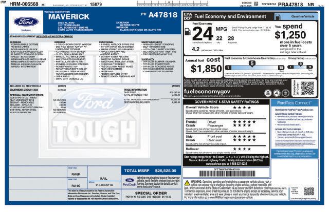 Used 2023 Ford Maverick XL w/ Equipment Group 100A Standard AWD/4WD image 4