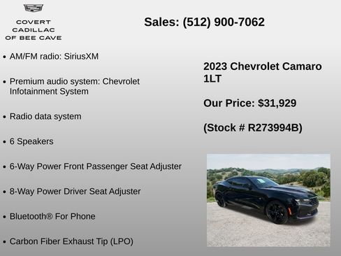 Used 2023 Chevrolet Camaro LT RWD image 12