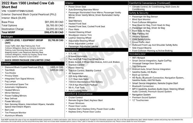 Used 2022 RAM 1500 Limited AWD/4WD image 1