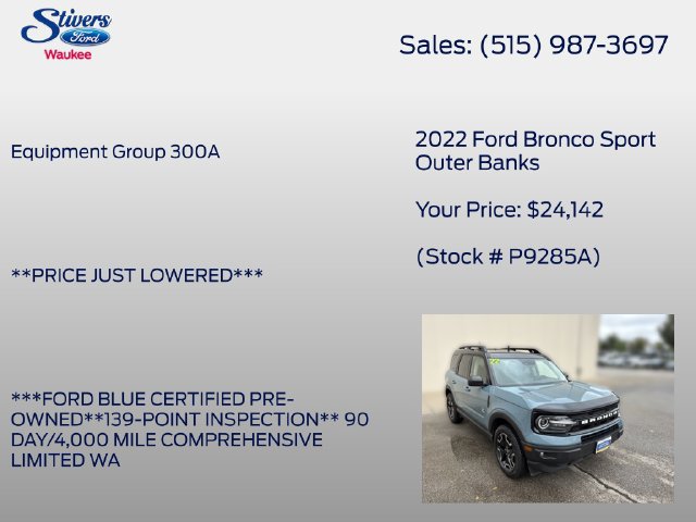 Used 2022 Ford Bronco Sport Outer Banks AWD/4WD image 8