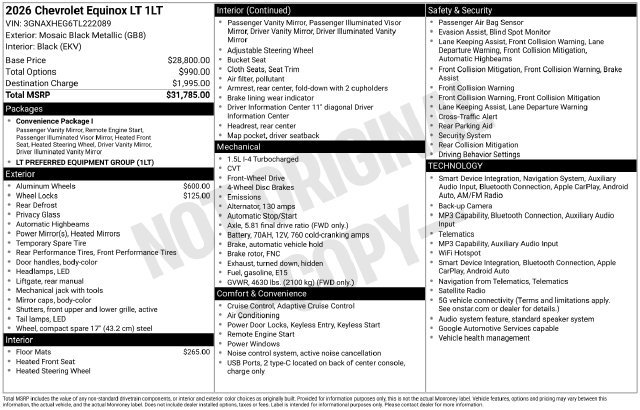 Used 2026 Chevrolet Equinox LT FWD image 18
